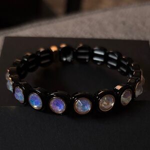 Elegant Black and Iridescent Bracelet
